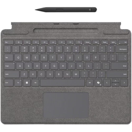 Microsoft Surface Pro Co-Pilot Keyboard English Layout Keyboard, For Surface Pro 8, 9, 10 & Pro X, Platinum | 8X8-00164