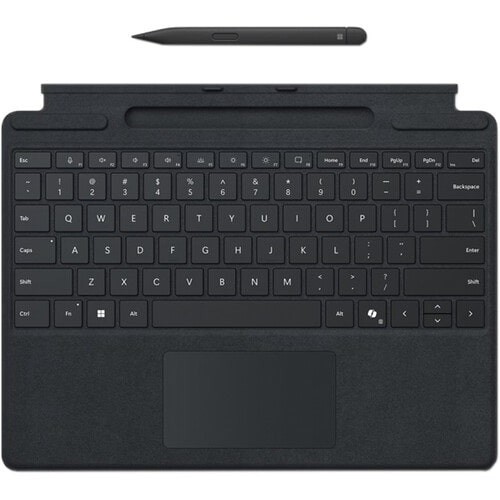 Microsoft Surface Pro Signature Black Co-Pilot Keyboard & Black Pen, Surface Pro 8/9/X/10/11 English | 8X8-00141